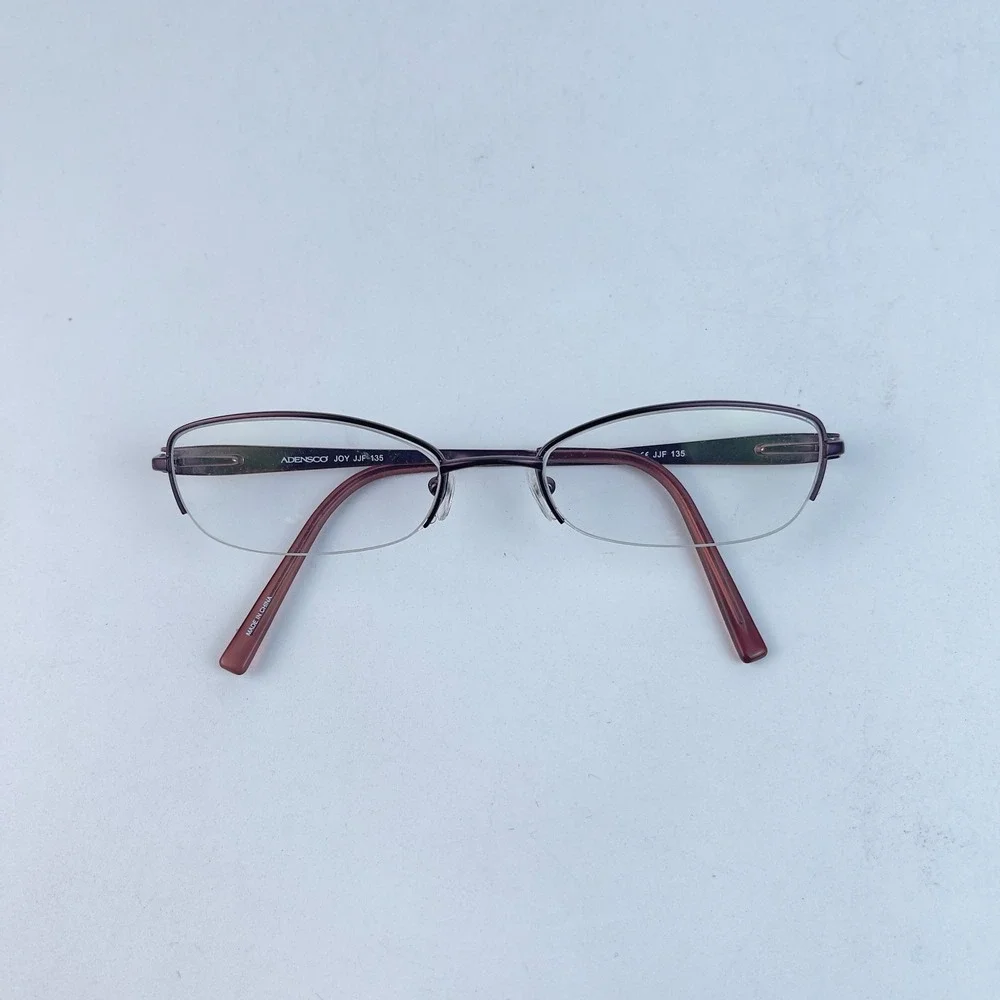 Adensco JOY JJF Women's‎ Eyeglasses Black Metal Cat Eye Half Rim 50-18-135 mm